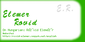 elemer rovid business card